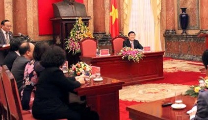 ປະທານປະເທດເຈືອງເຕີນຊາງພົບປະຄະນະຜູ້ແທນນັກທະນາຍຄວາມທີ່ດີເດັ່ນໃນທົ່ວປະເທດ